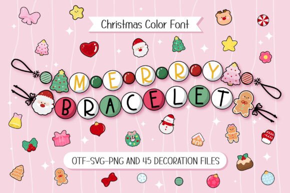 Merry Bracelet: A Festive Color Font for Your Holiday Designs