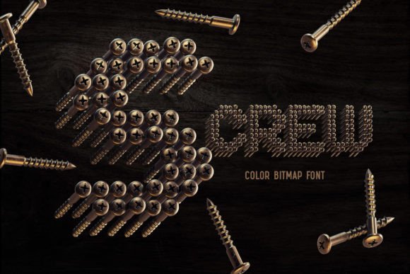 S-Crew: A 3D Bronze Typeface for Vintage Branding