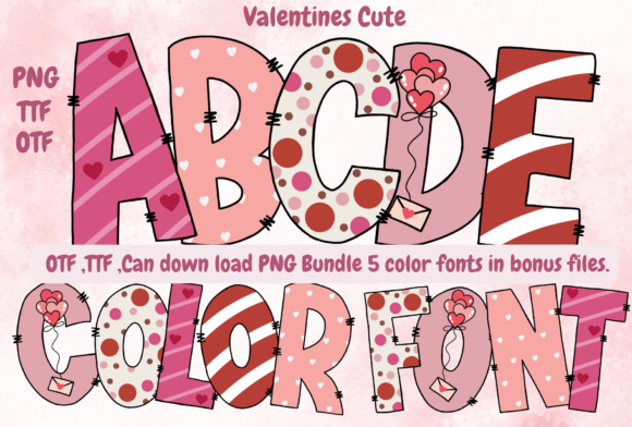 Valentines Cute: A Playful Burst of Color for Your Designs